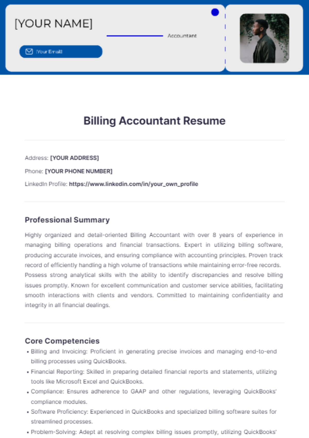 Billing Accountant Resume - Edit Online & Download