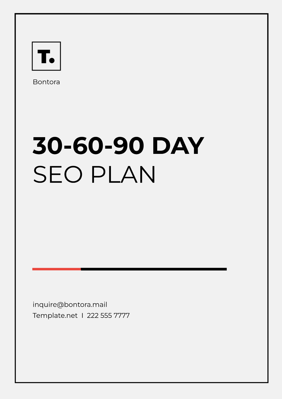 30 60 90 Day SEO Plan Template - Edit Online & Download