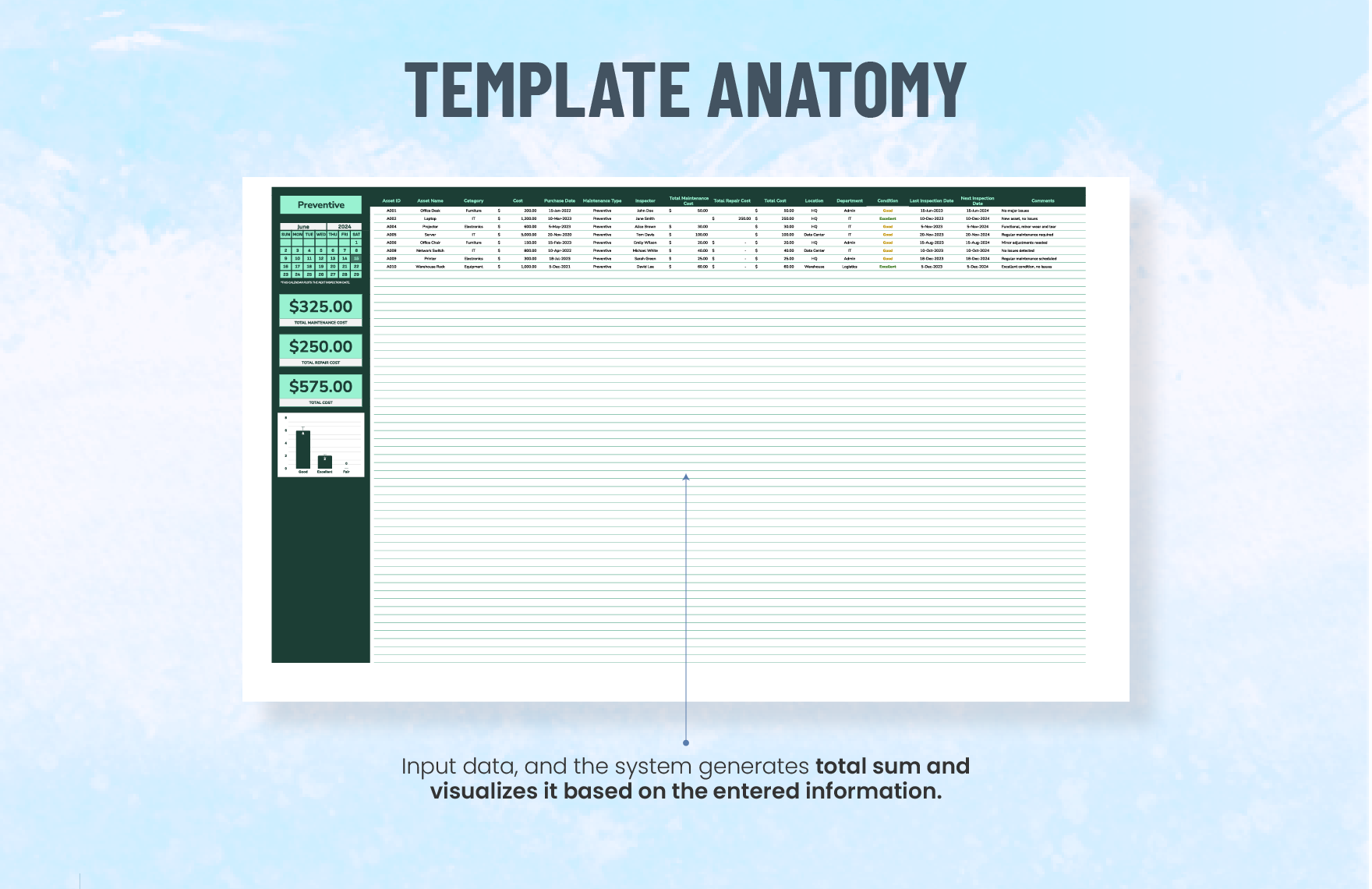 Accounting Asset Condition Monitoring Template