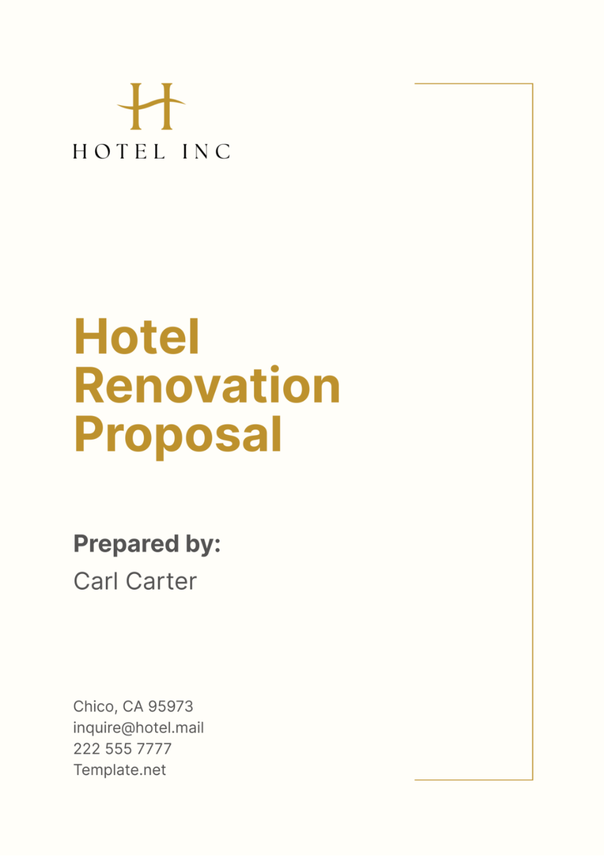 Hotel Renovation Proposal Template - Edit Online & Download