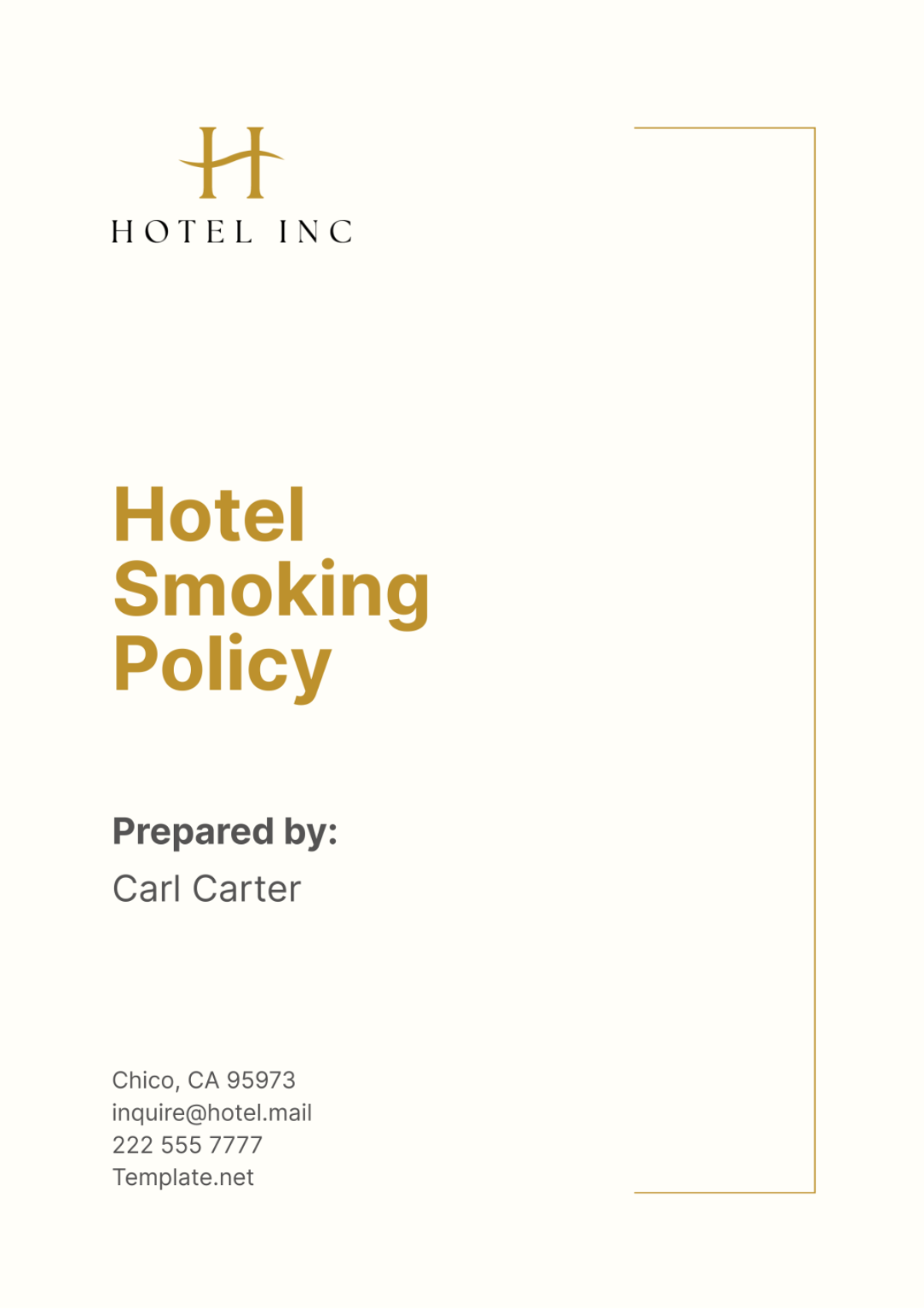 Hotel Smoking Policy Template - Edit Online & Download