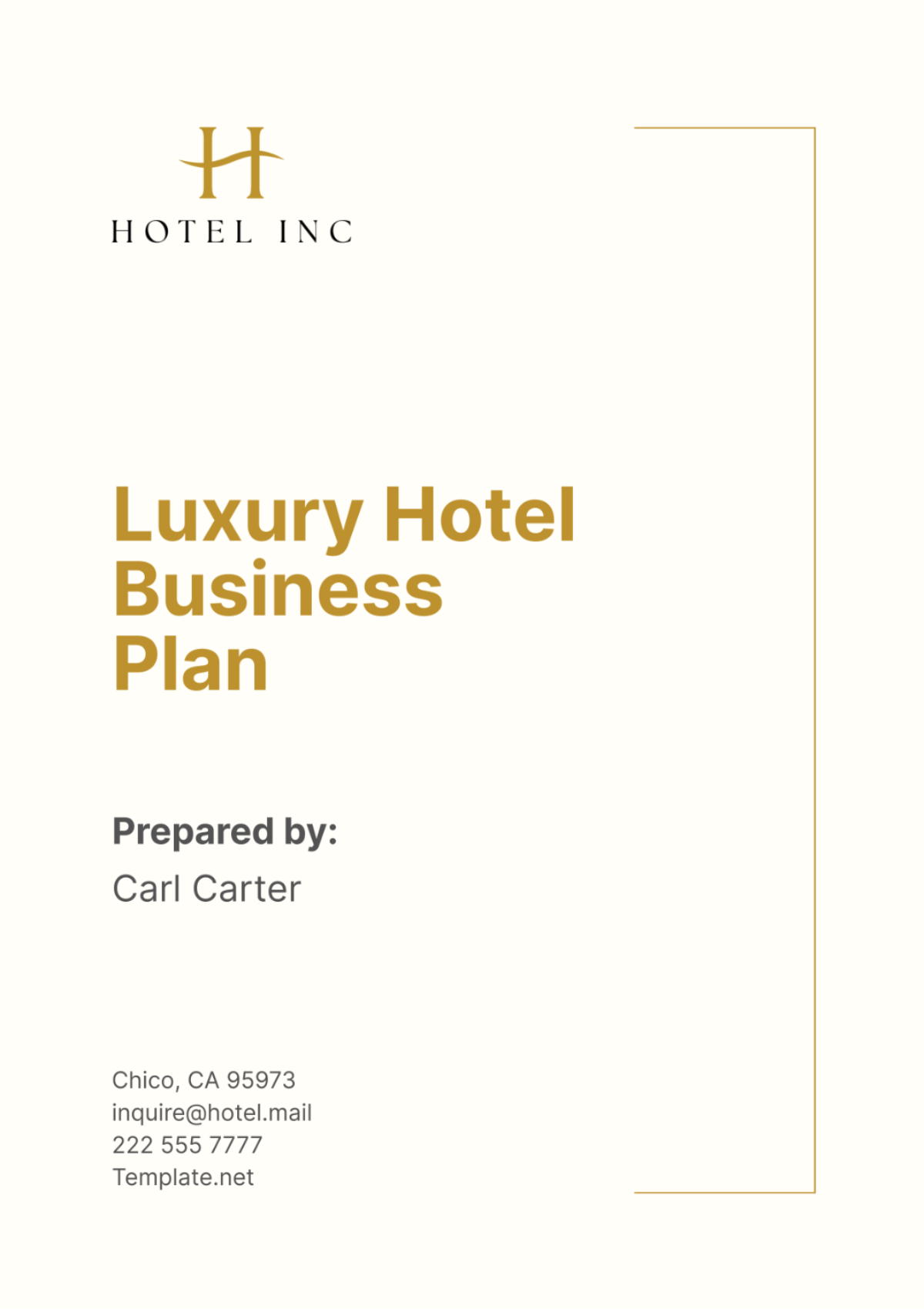 Luxury Hotel Business Plan Template - Edit Online & Download