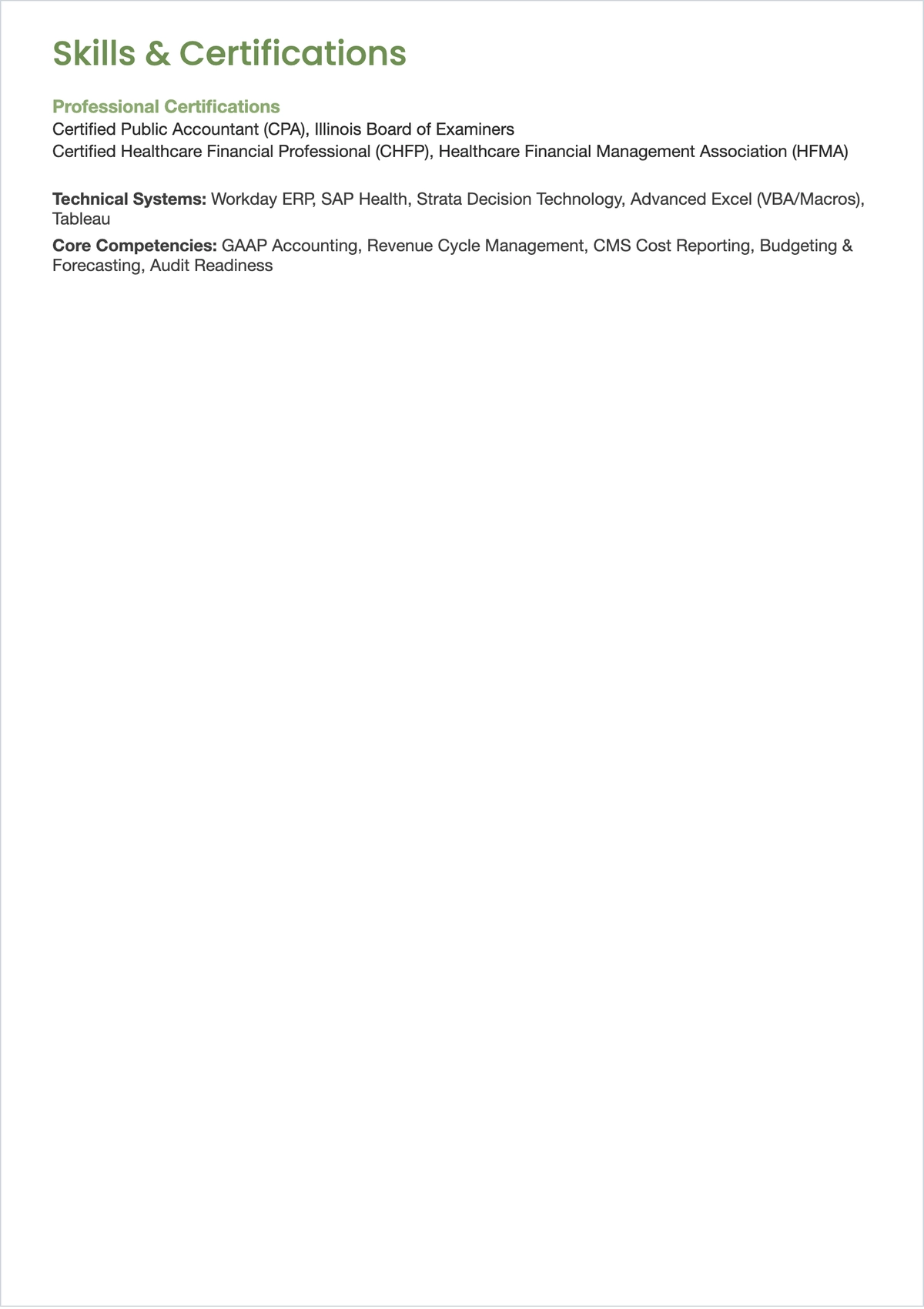 Free Hospital Accountant ATS Resume Template, AI Resume Builder