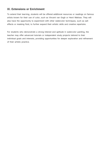 Free High School Art Lesson Plan Template to Edit Online