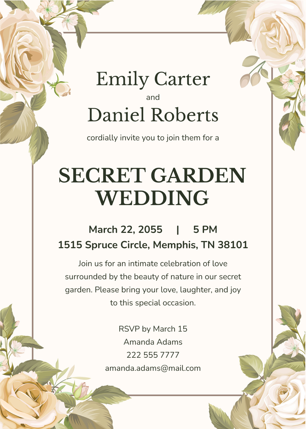 Secret Garden Wedding Invitation Template - Edit Online & Download