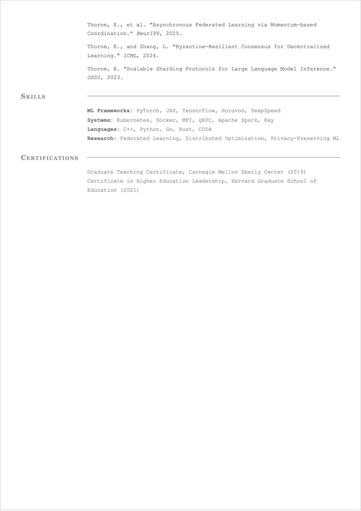 Free Assistant Professor Computer Science ATS Resume Template