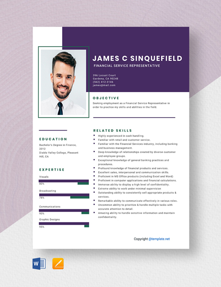 Customer Service Representative Resume Format Template - Illustrator ...