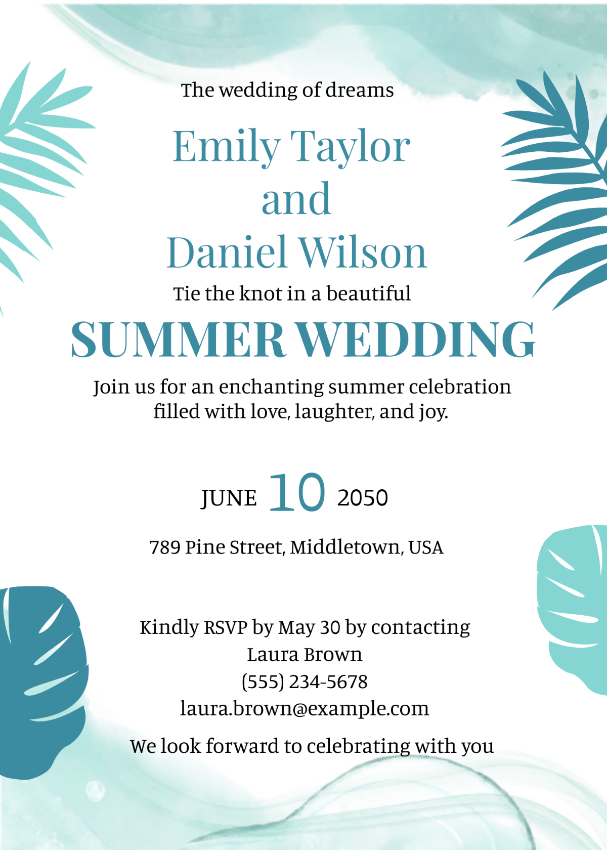 Summer Wedding Invitation