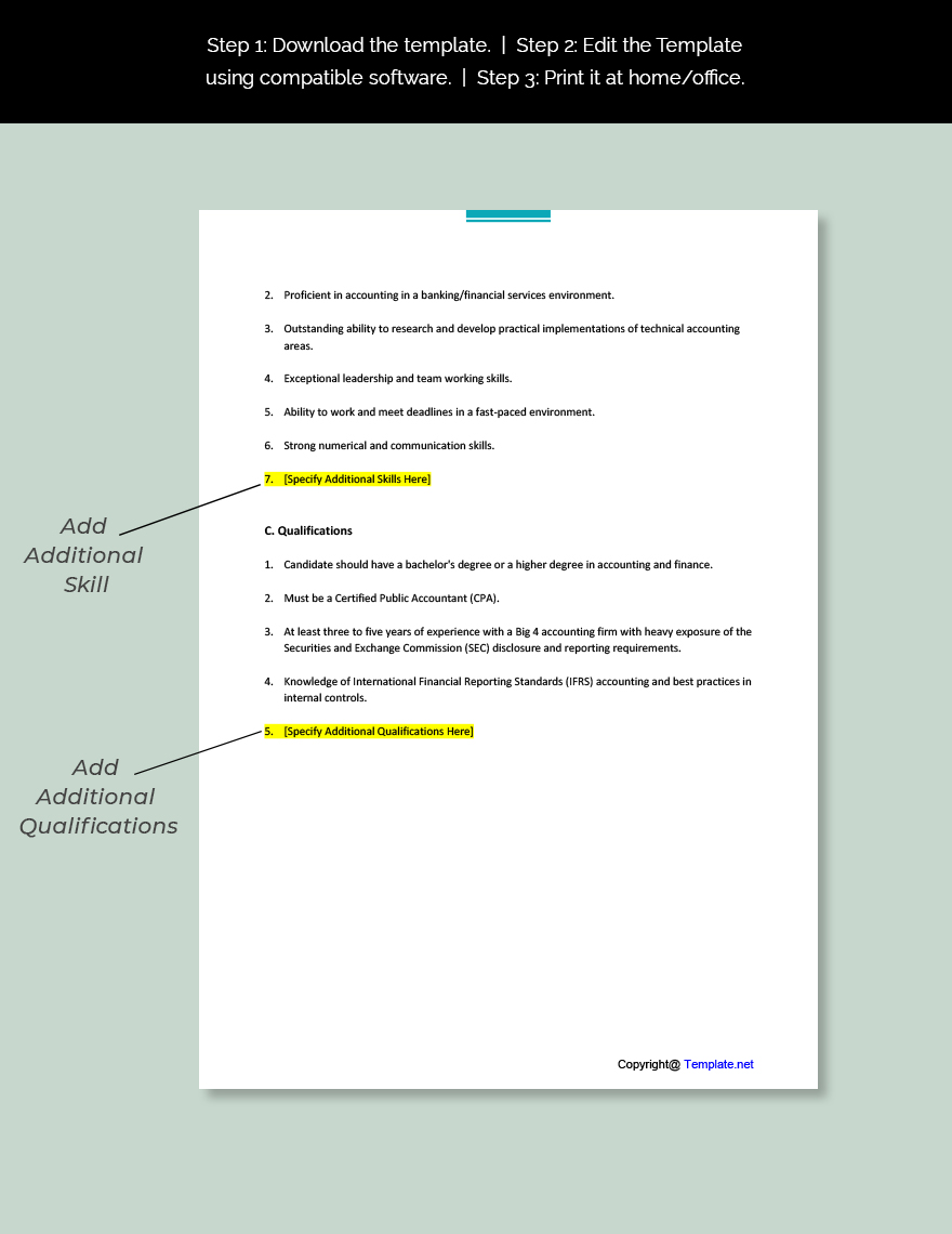 Free Financial Reporting Manager Job Description Template Word Google Docs PDF Apple Pages