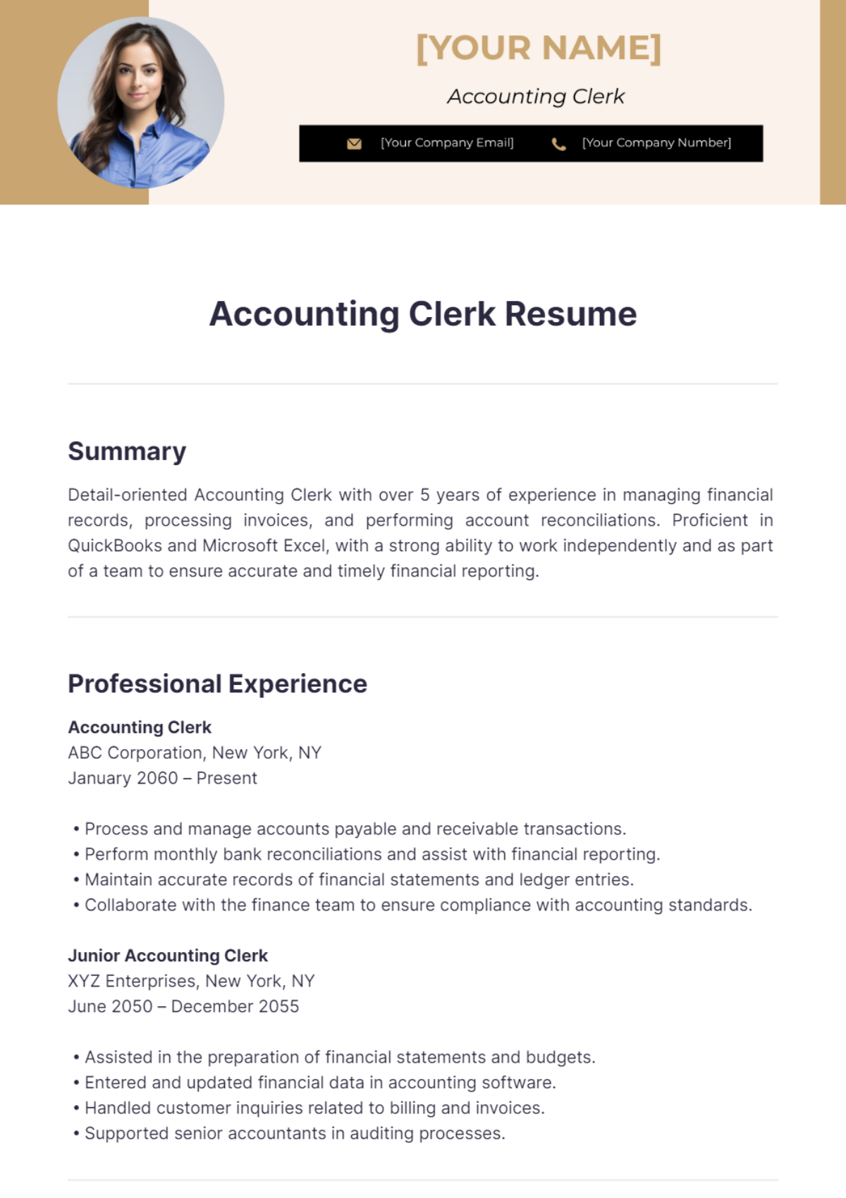 Accounting Clerk Resume Edit - Accounting Clerk Resume Edit Online 1 