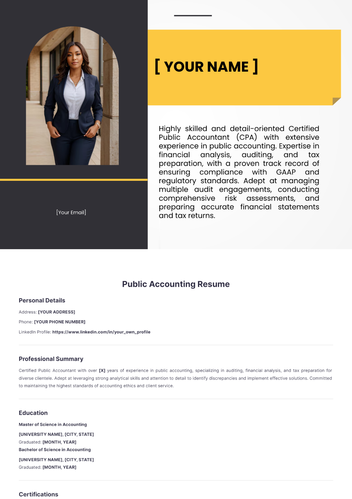 Public Accounting Resume - Edit Online & Download