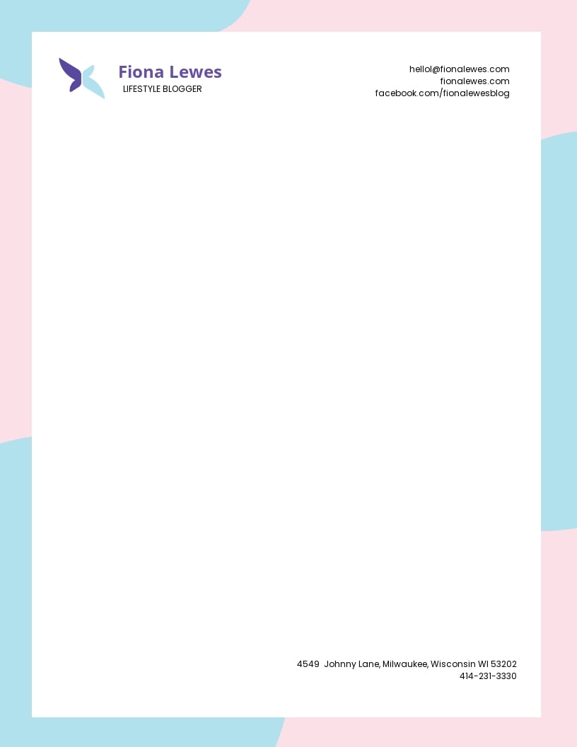 Personal Letterhead Template - Illustrator, Word, Apple Pages, PSD For Free Letterhead Templates Doc