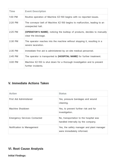 Free Employer Incident Investigation Report Template to Edit Online