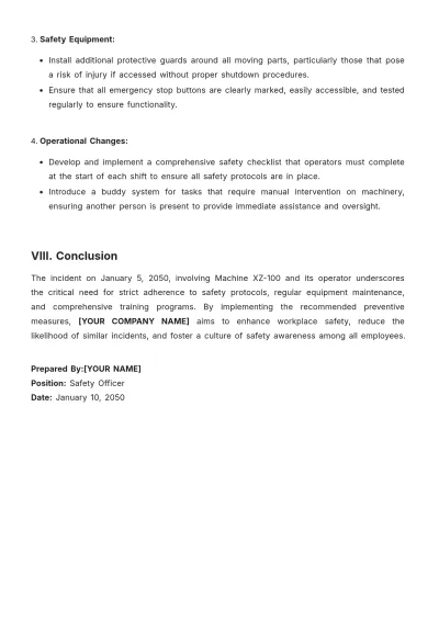 Free Employer Incident Investigation Report Template to Edit Online