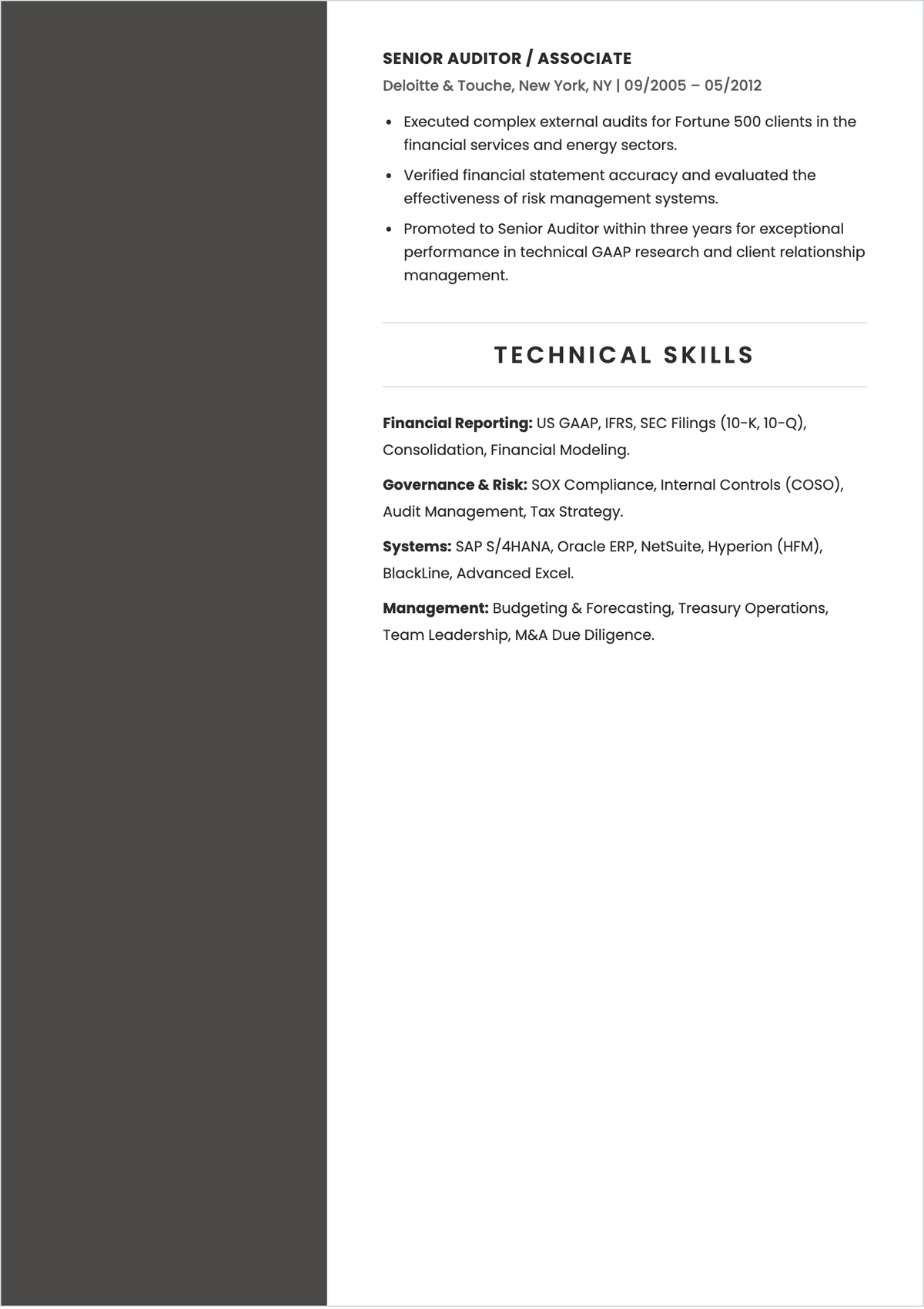 Free Director Of Accounting ATS Resume Template, AI Resume Builder