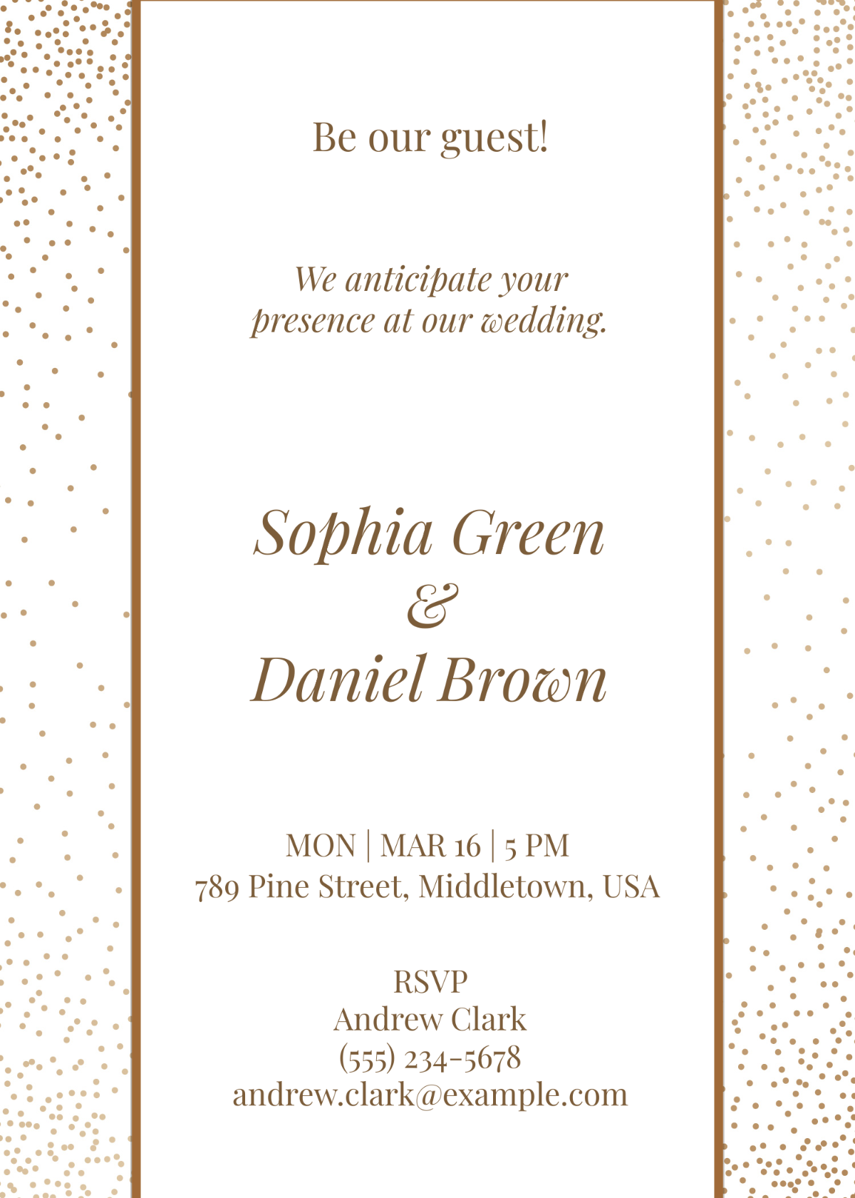 Glitter Dots Wedding Invitation