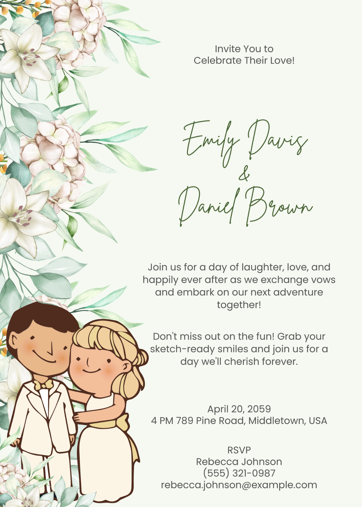 Caricature Wedding Invitation