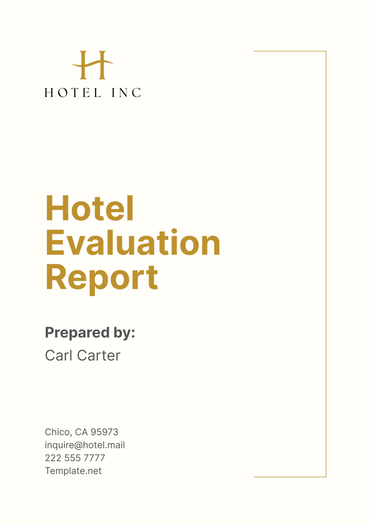 Hotel Evaluation Report Template - Edit Online & Download