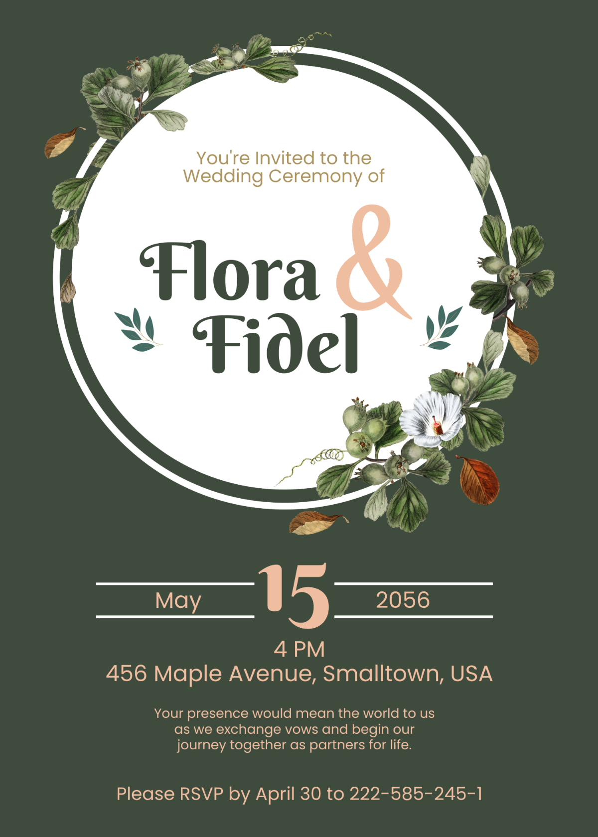 Alpine Wreath Wedding Invitation