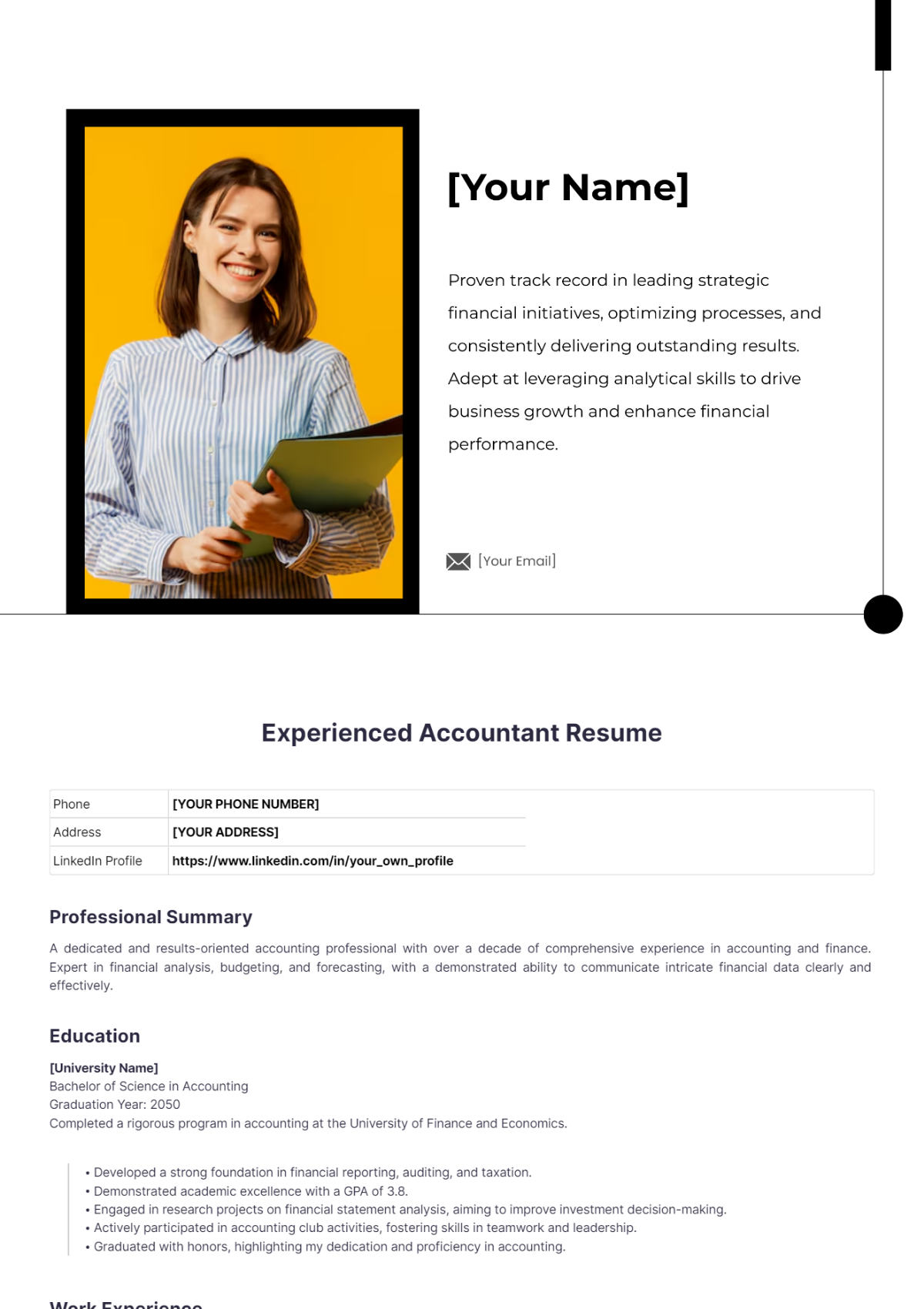 Experienced Accountant Resume - Edit Online & Download