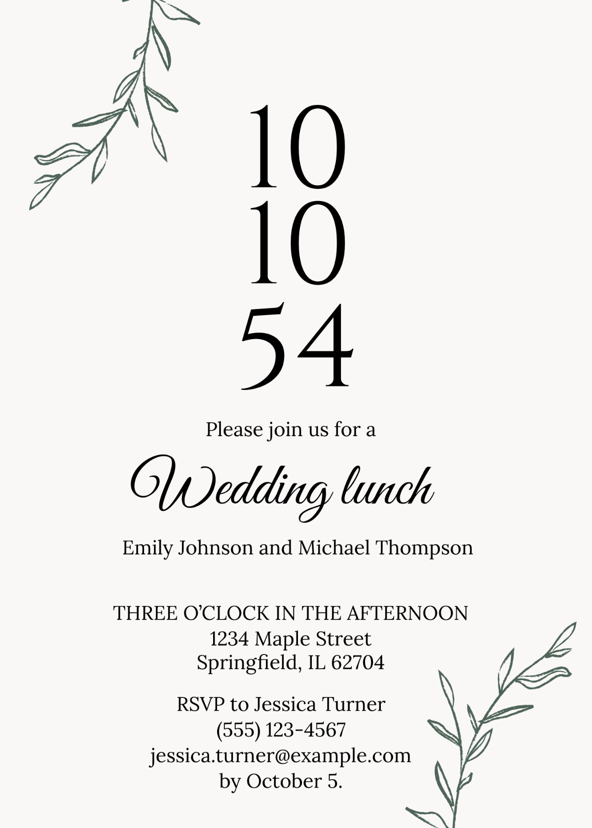 Wedding Lunch Invitation