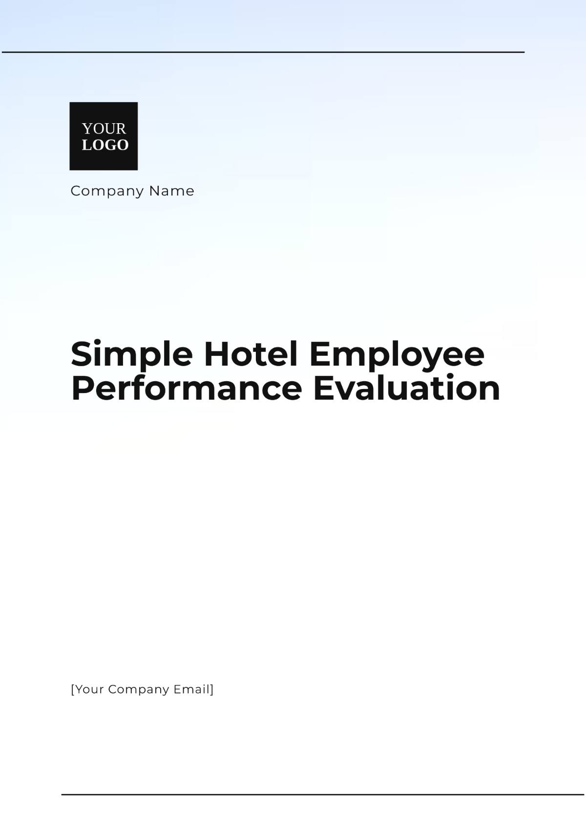 Simple Hotel Employee Performance Evaluation Template - Edit Online & Download