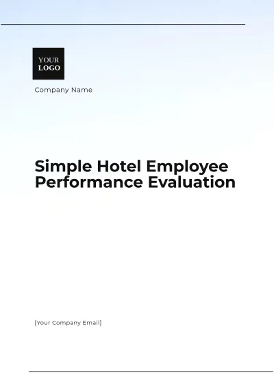 Free Simple Hotel Employee Performance Evaluation Template to Edit Online