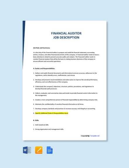 FREE Internal Auditor Appointment Letter Template - Word | Google Docs