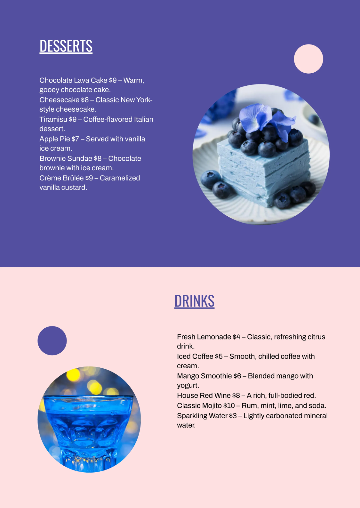 Free Geometric Menu Template to Edit Online