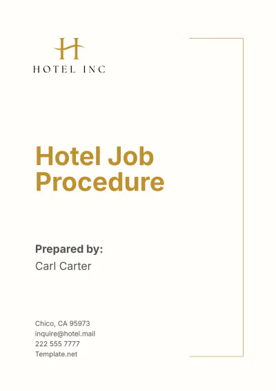 Free Hotel Job Procedure Template to Edit Online