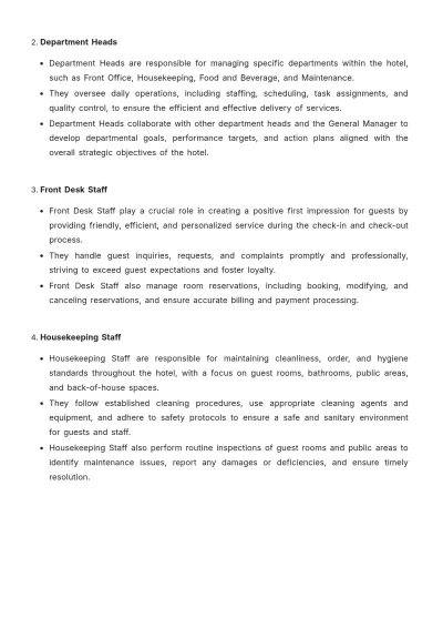 Free Hotel Job Procedure Template to Edit Online