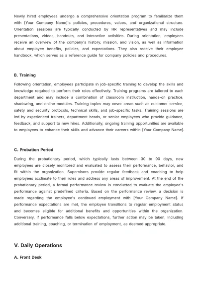 Free Hotel Job Procedure Template to Edit Online
