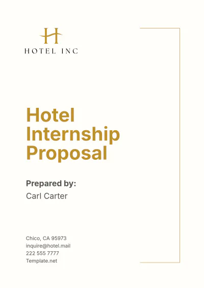 Free Hotel Internship Proposal Template to Edit Online