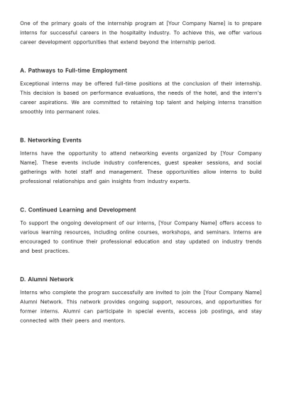 Free Hotel Internship Proposal Template to Edit Online
