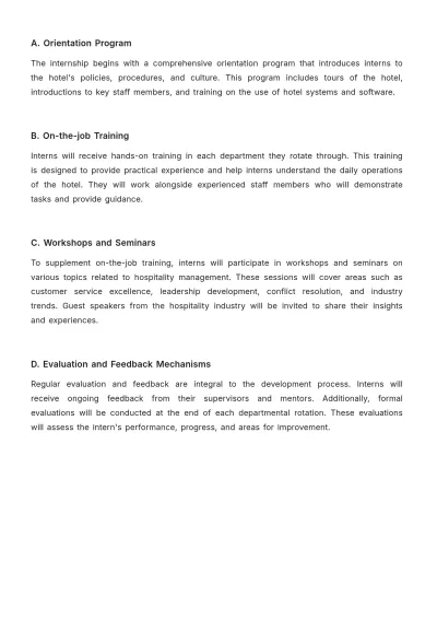 Free Hotel Internship Proposal Template to Edit Online