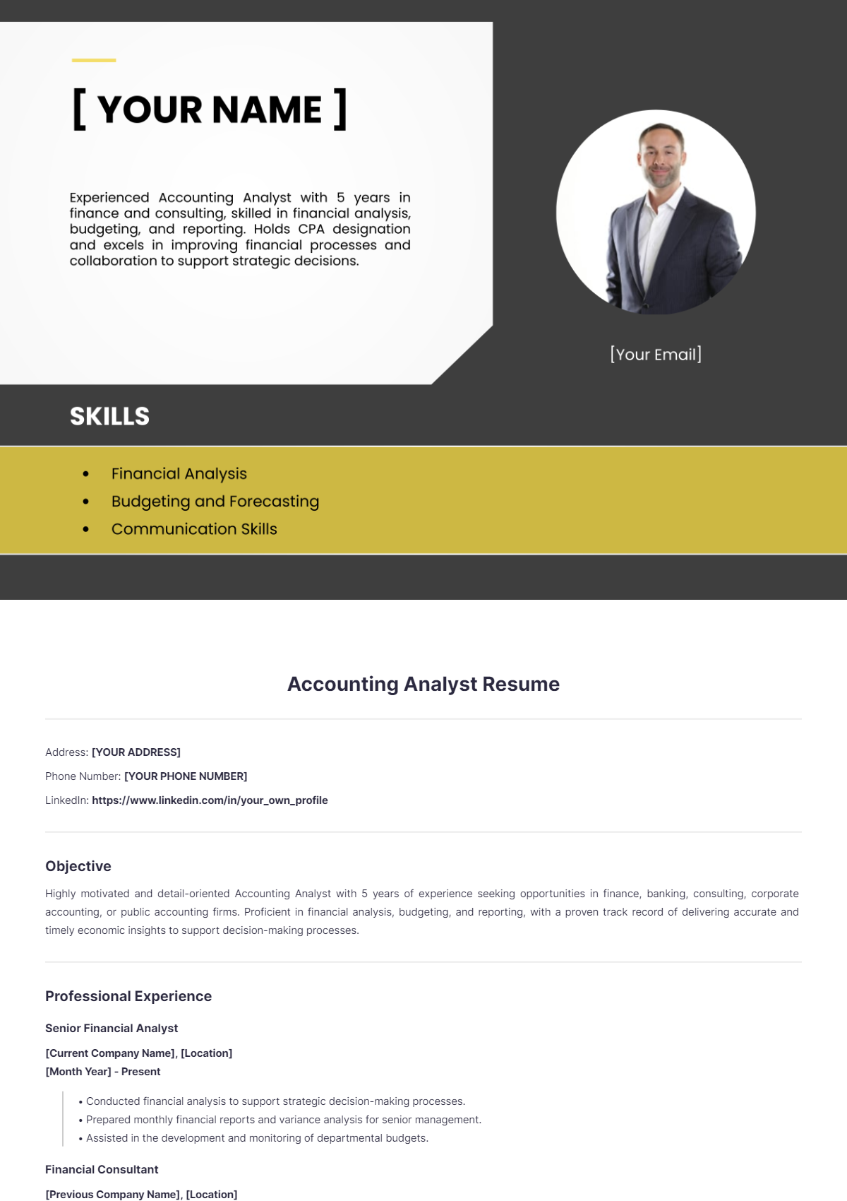 Accounting Analyst Resume - Edit Online & Download