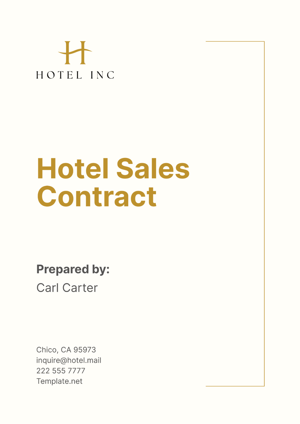 Free Hotel Sales Contract Template