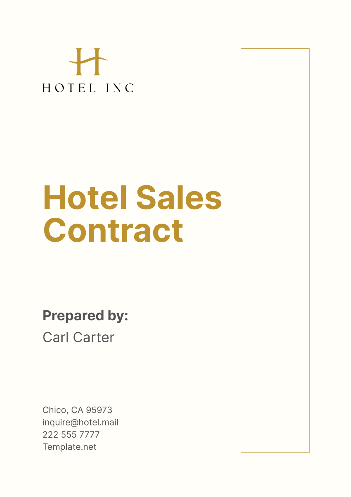 Hotel Sales Contract Template - Edit Online & Download