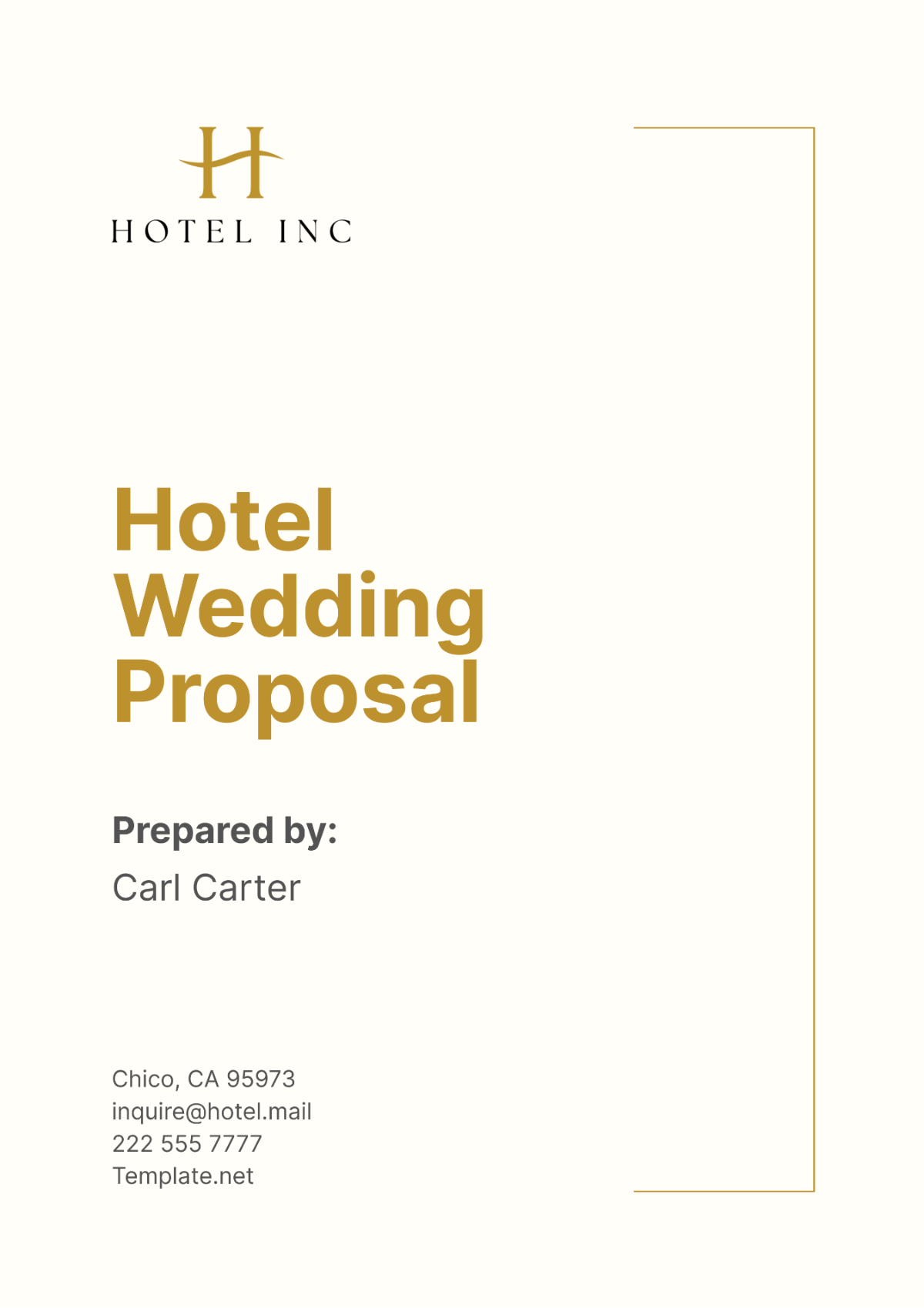 Hotel Wedding Proposal Template - Edit Online & Download