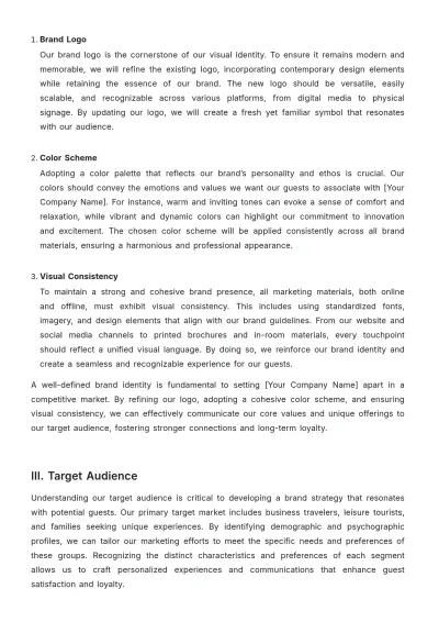 Free Hotel Brand Strategy Template to Edit Online
