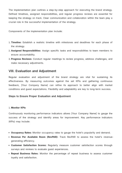 Free Hotel Brand Strategy Template to Edit Online