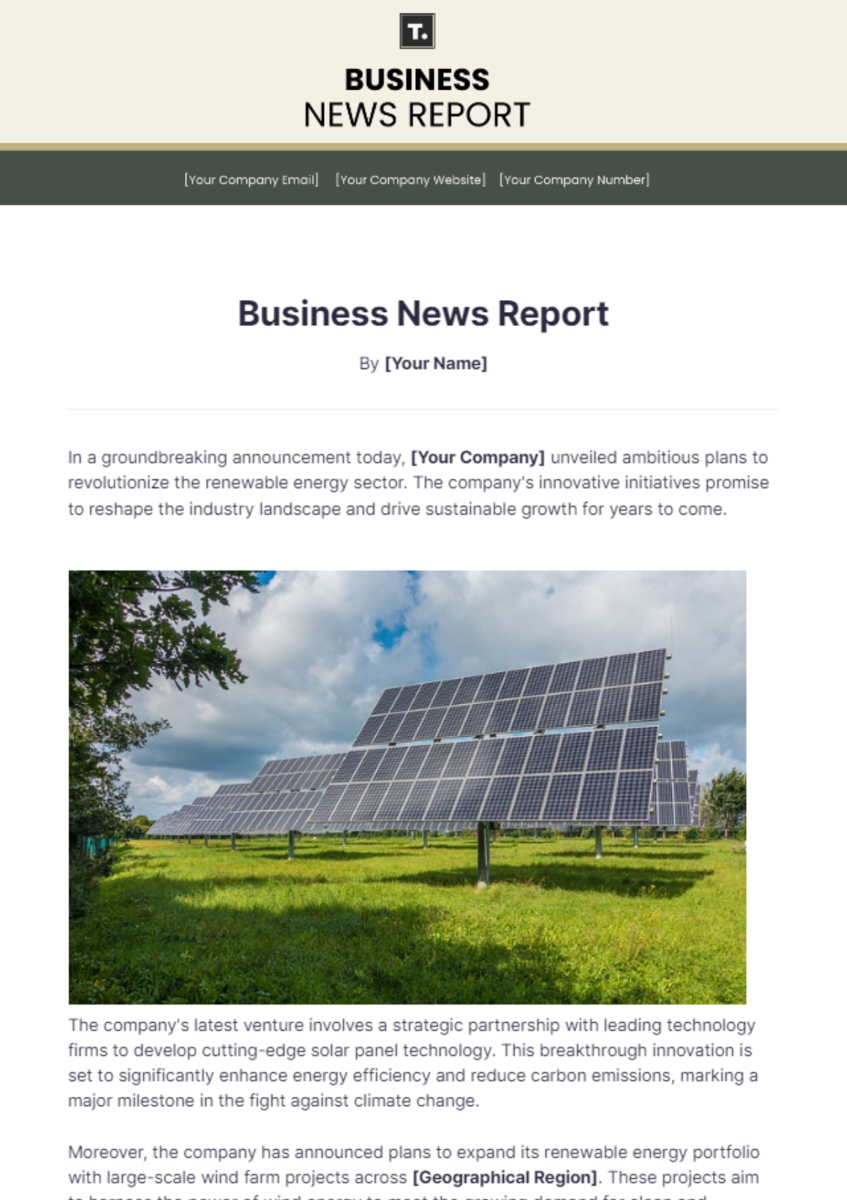 Business News Report Template - Edit Online & Download