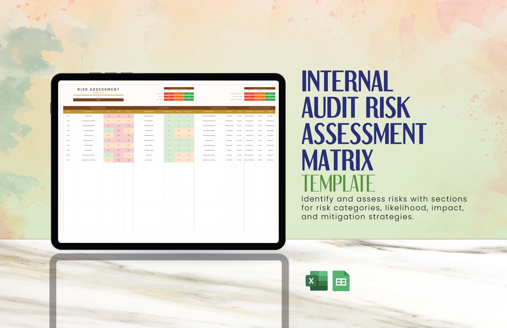 Internal Audit Risk Assessment Matrix Template in Excel, Google Sheets
