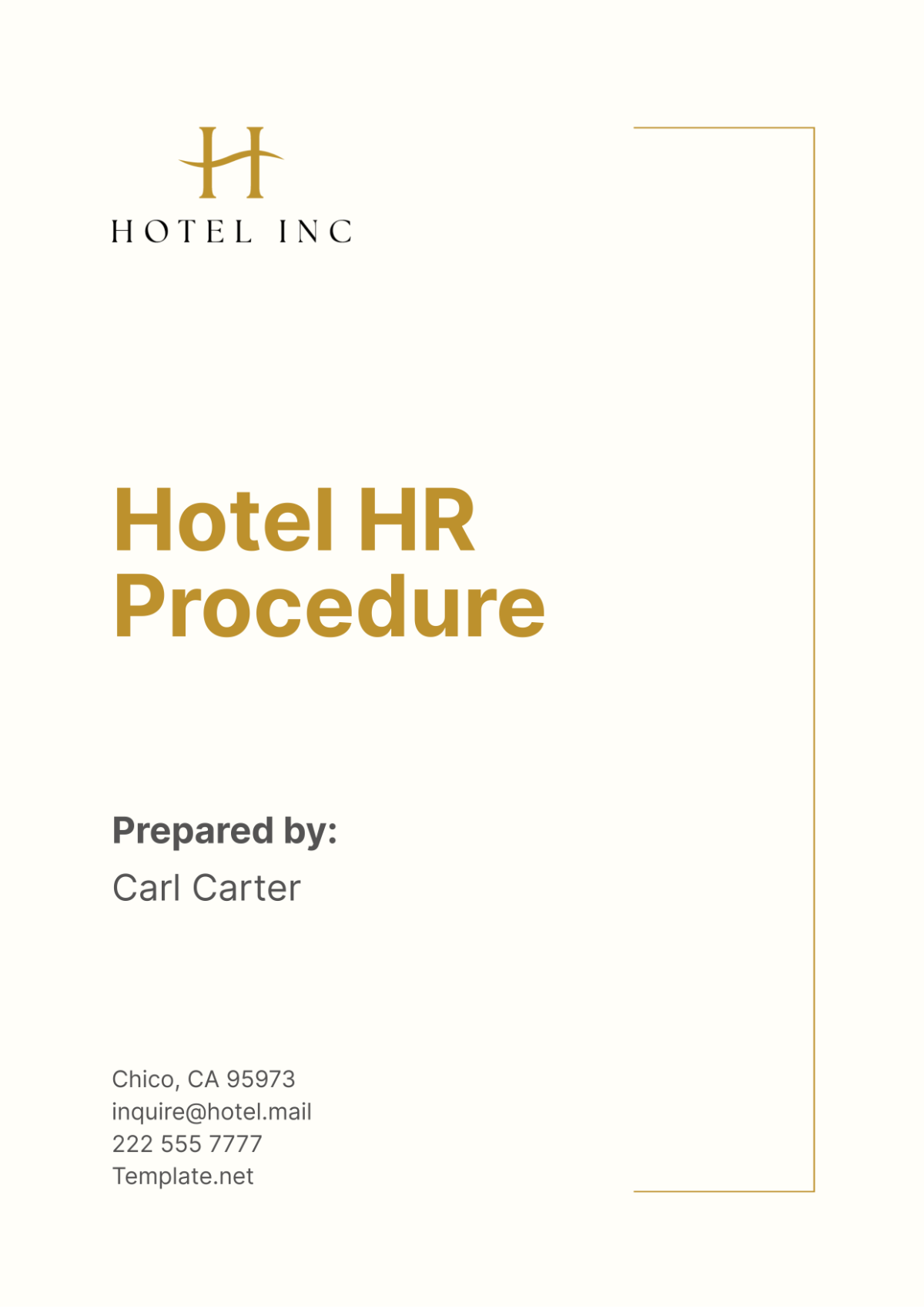 Hotel HR Procedure Template - Edit Online & Download