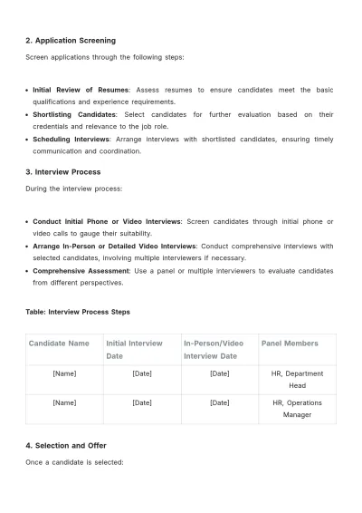 Free Hotel HR Procedure Template to Edit Online