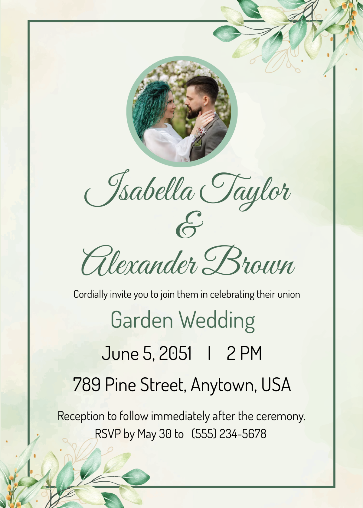 Romantic Garden Wedding Invitation