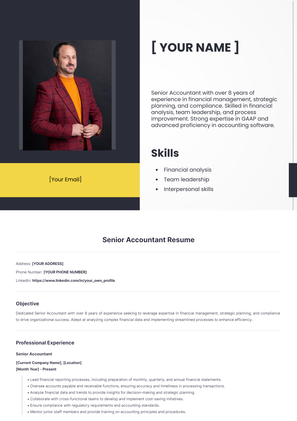 Senior Accountant Resume - Edit Online & Download