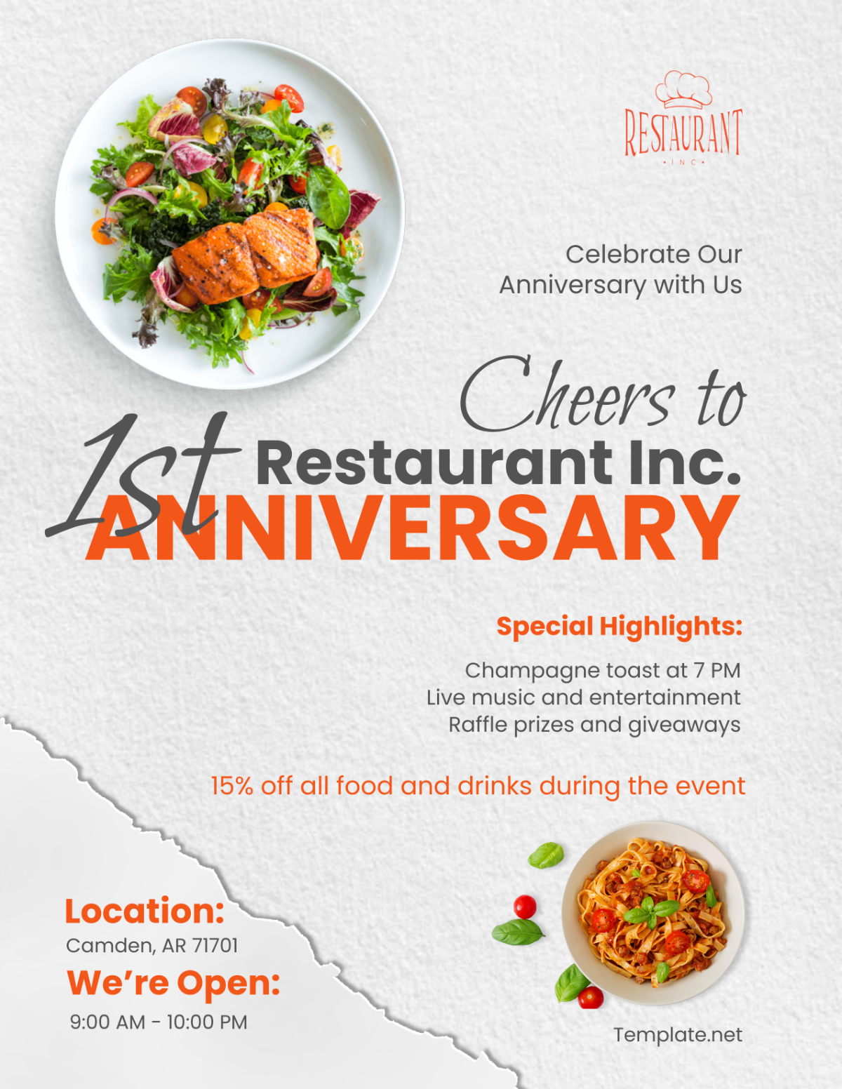 Restaurant Anniversary Flyer