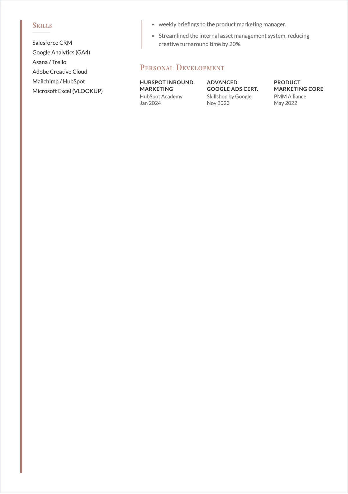 Free Marketing Coordinator ATS Resume Template, AI Resume Builder