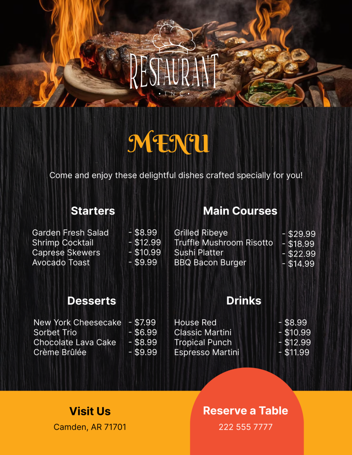 Restaurant Menu Flyer Template